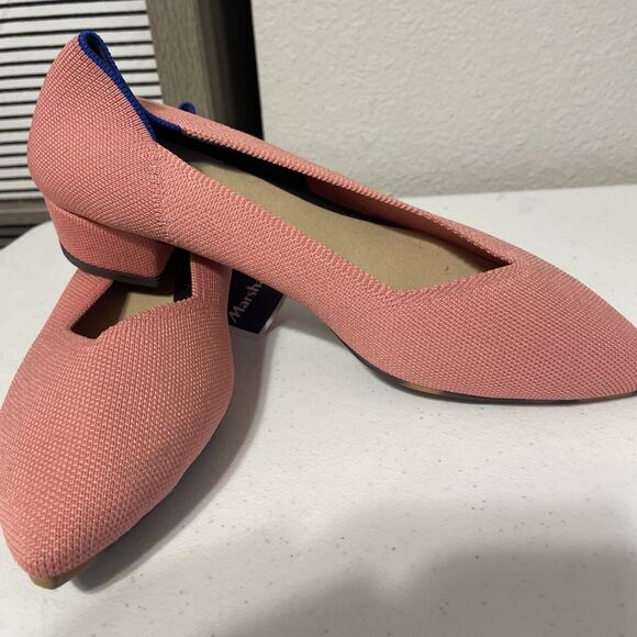 Rothy's The High Point Tulip Heels Pink Flats, Women's size 9.5 New - Picture 1 of 11